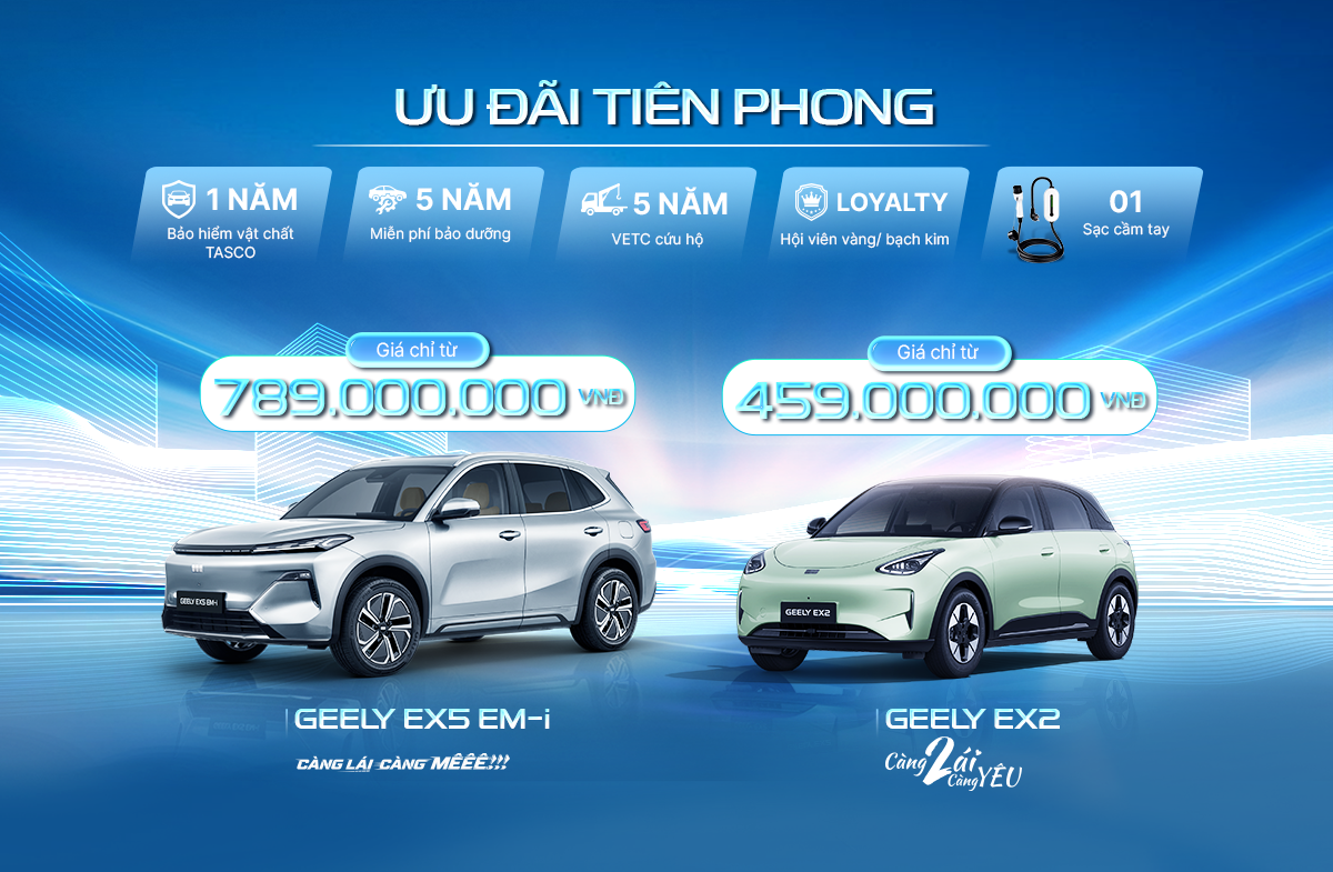 Ưu đãi tiên phong - Bộ đôi năng lượng mới Geely